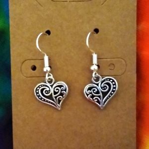 Handcrafted Heart Charm Earrings
